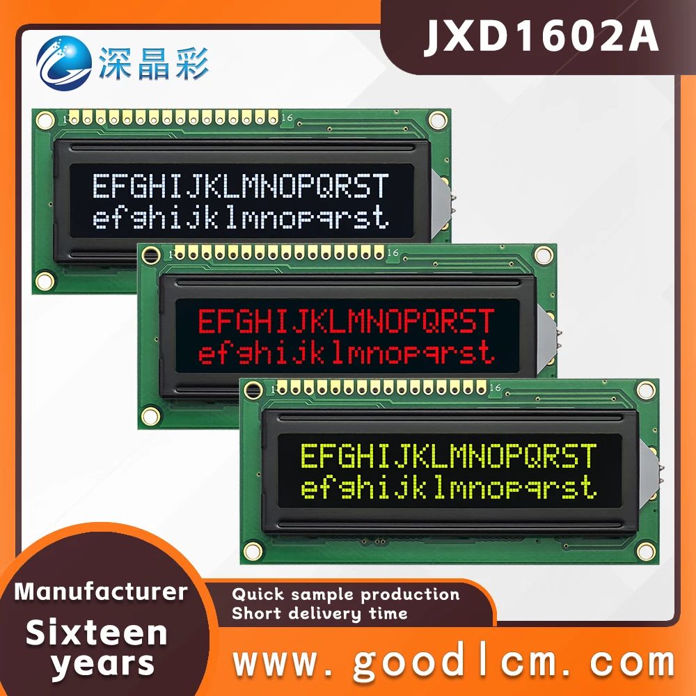 Russian language LCD screen JXD1602A monochrome 16X2 character screen high standard industrial LCM display module
