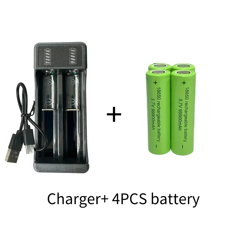 Bestselling100% original 18650 battery high-capacity 99900Mah 3.7V +charger,lithium-ion rechargeable battery for toy flashlights