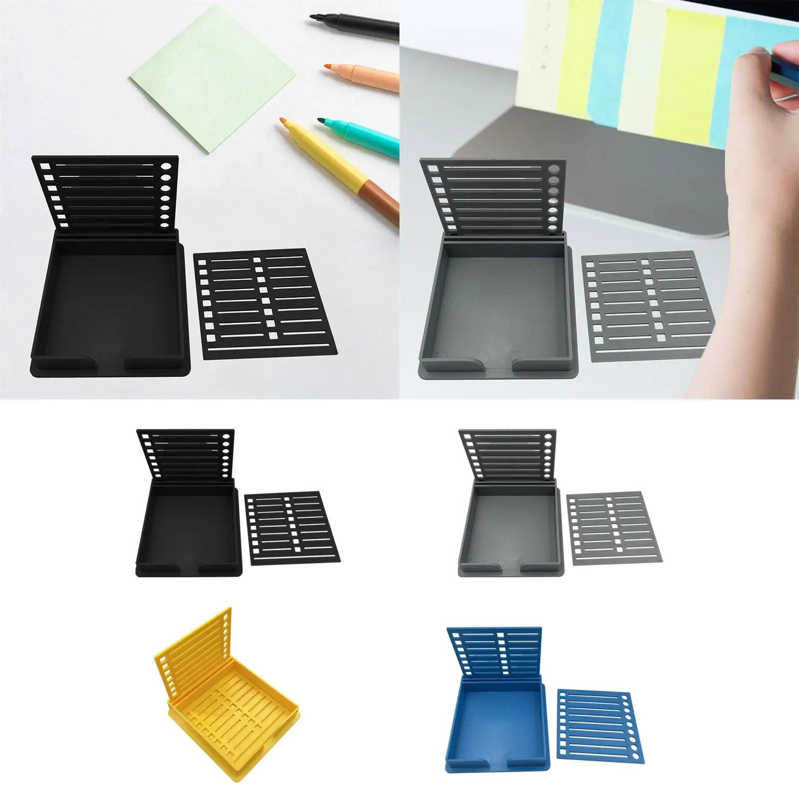 Sticky Notes Holder with Stencil, Portable Premium for Sticky Notes 3x3 Note Template for Office Dorm Room Desktop Home Teachers