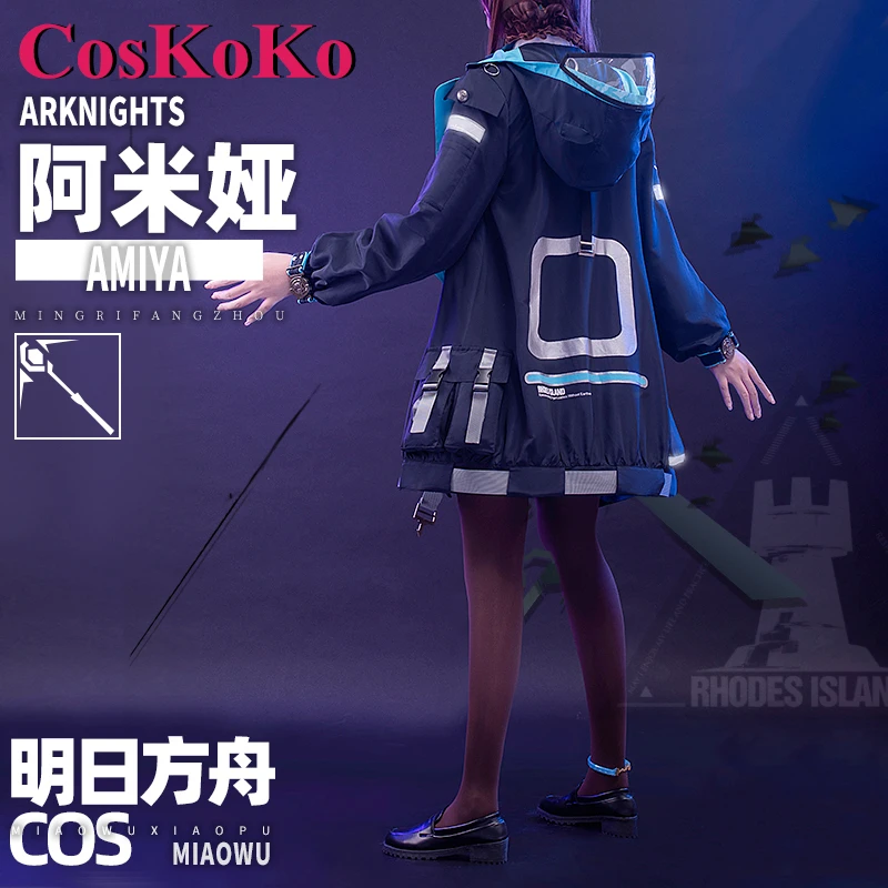 CosKoKo Amiya Cosplay Anime Game Arknights Costume Rhode Island Battle Uniform Women Halloween Carnival Party Role Play Clothing