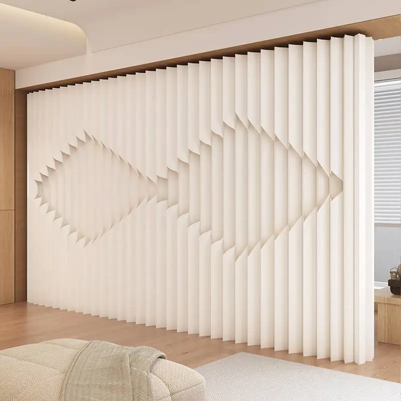 2M Height Creative Home Decor White Organ Paper Wall Screen Room Dividers Office Partition Removable Folding Baffle