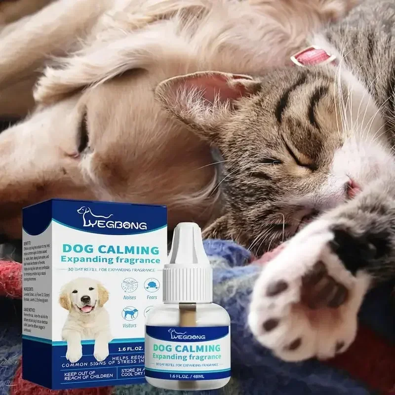 Dog Calming Liquid Effective Natural 48ML Comfortable Pheromone Cat Dog Dropper Long Lasting Pet Accessories Fragrance For Pets