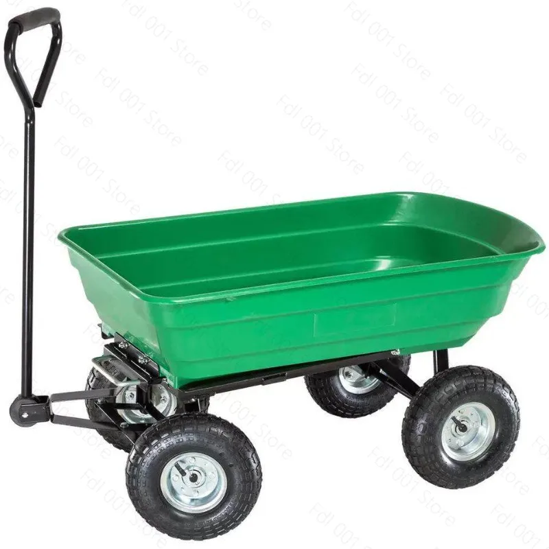 Household multi-functional garden tool cart four-wheel trailer trolley plastic dump truck