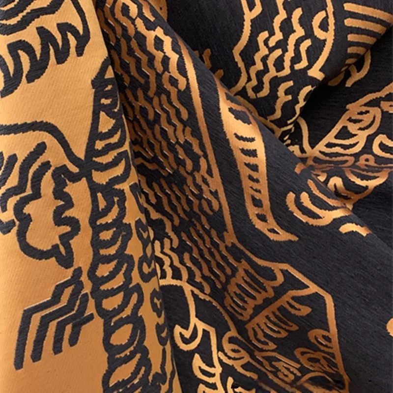 

Modern Tiger Embroidery Luxury Sofa Cover Fabric Fashionable Simple Living Room Hotel Villa Soft Decoration Cloth