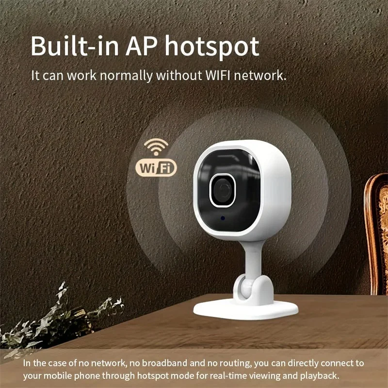 

1080P Mini WiFi Indoor Security Camera Wireless 90° Angle Motion Detection Night Vision Two-Way Audio Remote Access Baby Monitor