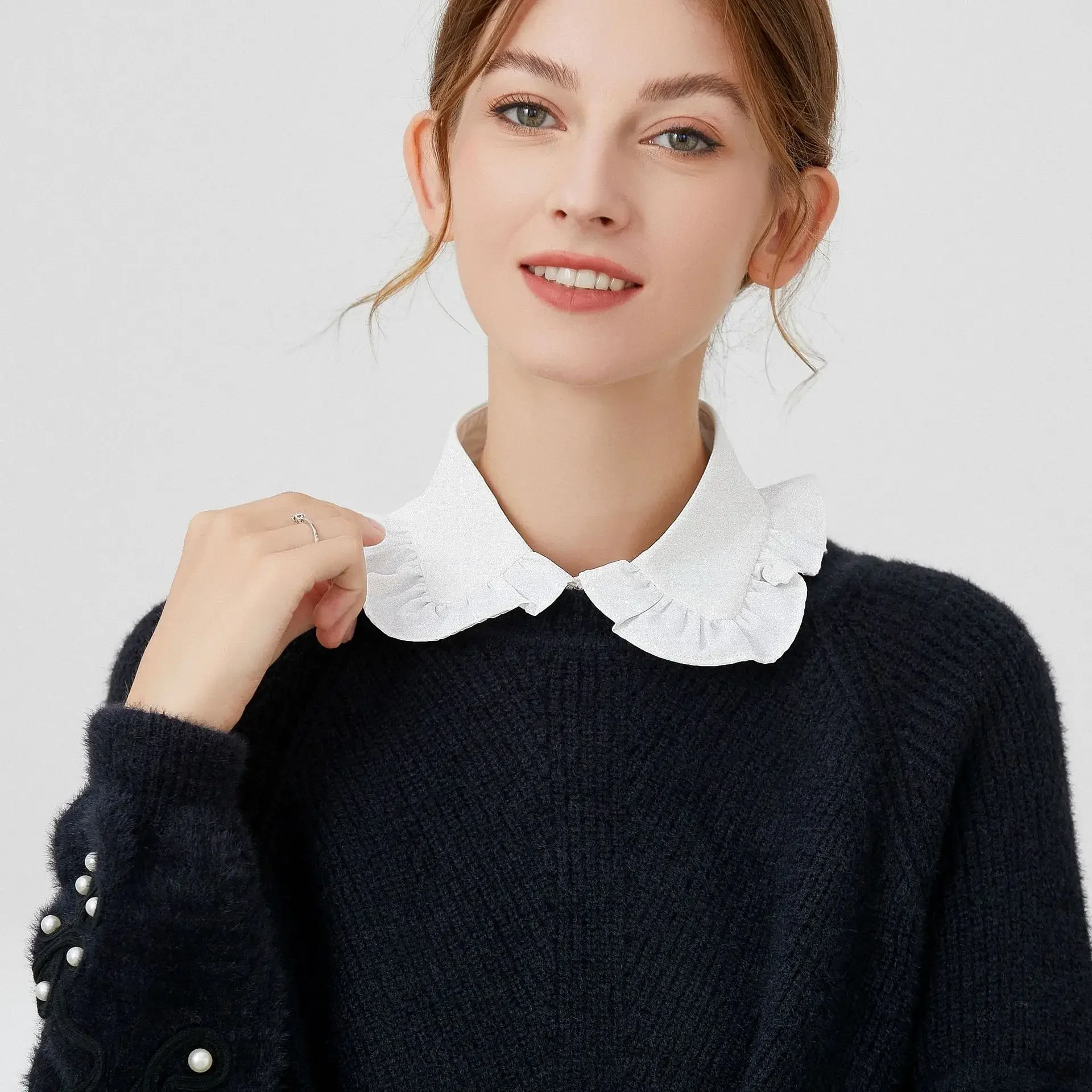 Korean Style Chiffon Fake Collars for Women Sweater Dress Decorative Female False Collar Shirt Detachable Collar Faux Collar