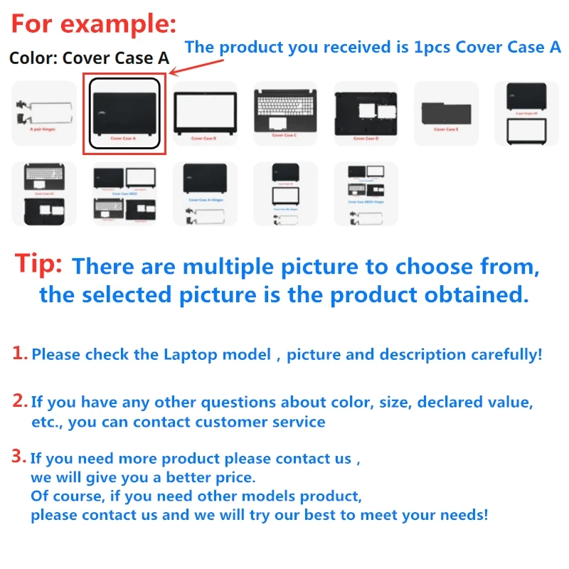 كمبيوتر محمول جديد لشركة أيسر أسباير ES1-523 ES1-572 ES1-533 LCD الغطاء الخلفي للقضية/الحافة الأمامية/Palmrest/أسفل/مفصلات