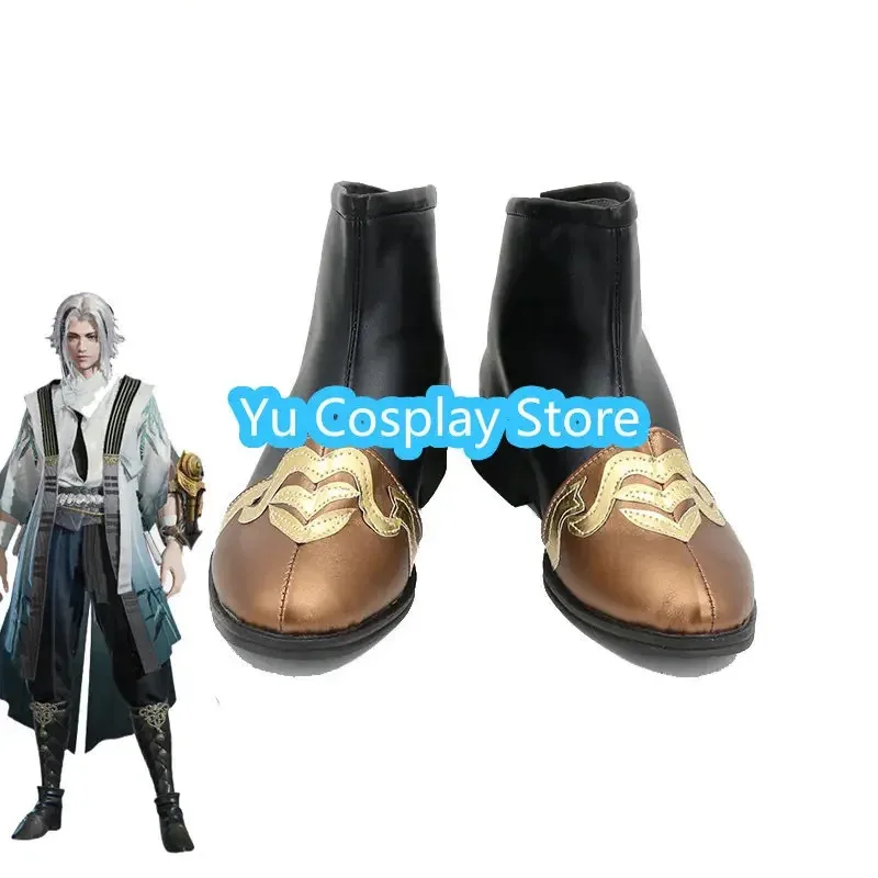 AIAI 2025Yu- Game Naraka: Bladepoint Wu Chen PU Leather Shoes Halloween Carnival Boots Cosplay Prop Custom