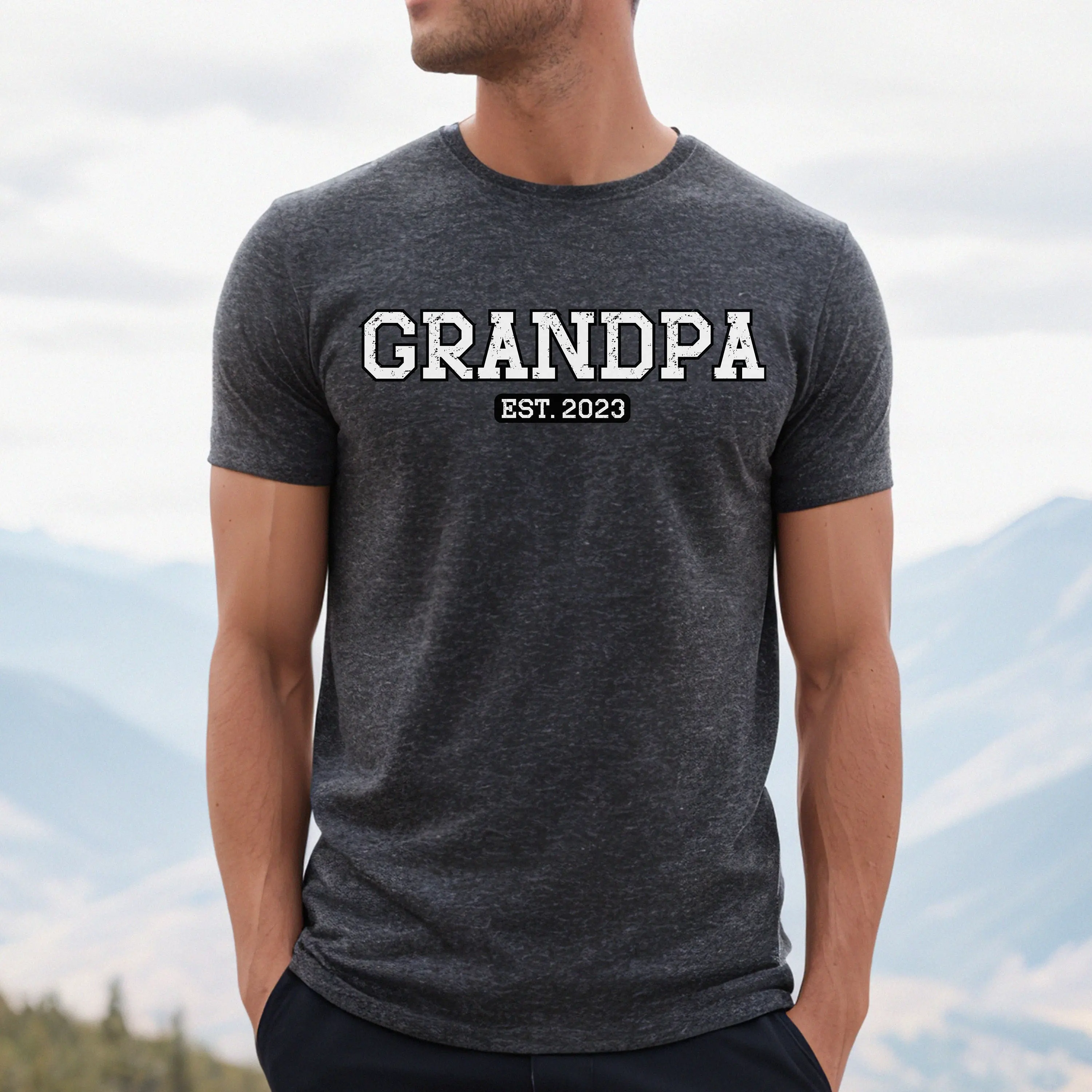 Grandpa Est 2023 Shirt Established Shirts Proud Personalized New T Custom Tee