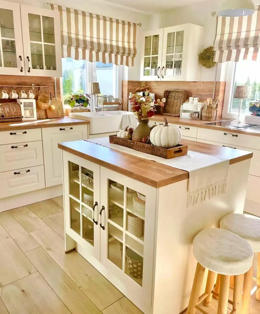 #￥Multi-functional Wooden Cabinet, American Country Style, E0 Grade Particle Board Kitchen Cabinet