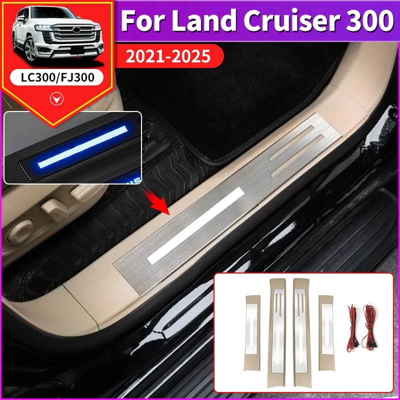 

Для Toyota Land Cruiser 300 2021-2025 светодиодная панель порога, запасная часть lc300, аксессуары для модификации интерьера, педаль приветствия
