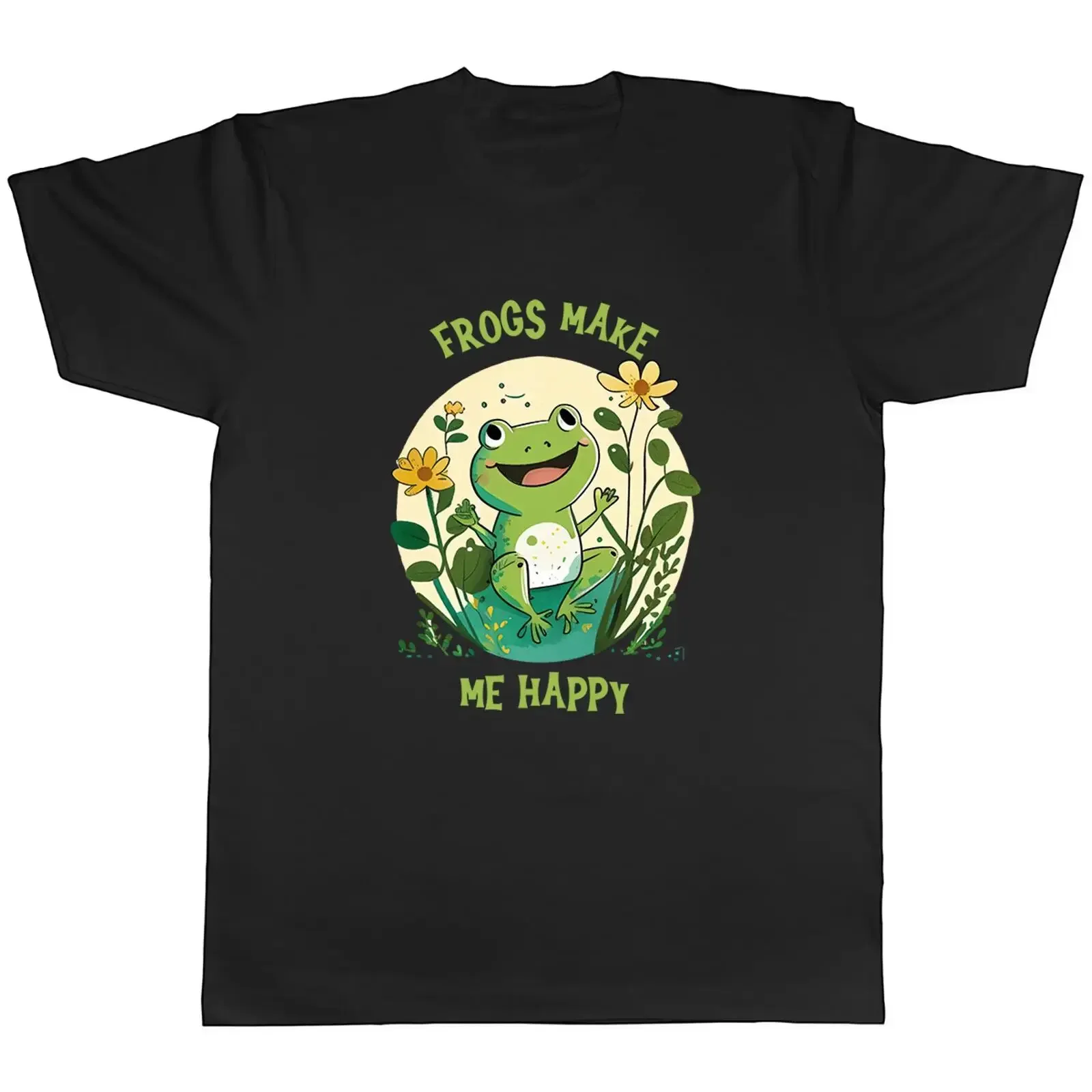 Frösche machen mich glücklich Herren T Shirt Haustier Kröte Amphibienliebhaber Geschenk vintage Washed Slightly Versatile