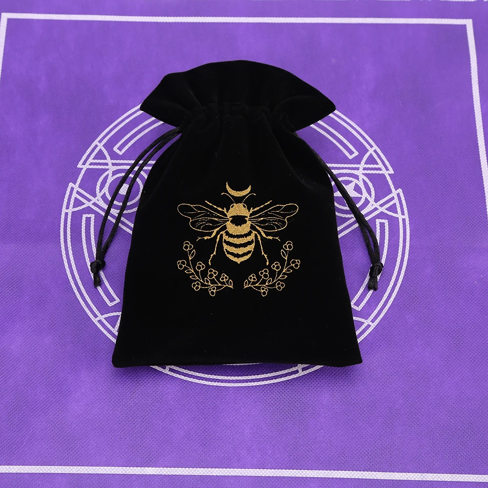 1Pcs 13x18cm Tarot Storage Velvet Bag Drawstring Pocket Board Game Card Embroidery Package Witchcraft Supplies for Altar Tarot