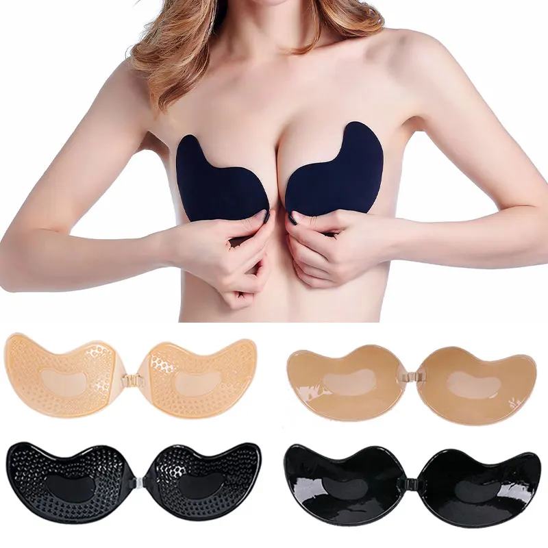 Mango Silikon Brustaufkleber Push-Up-BH Selbstklebender BH Unsichtbare Abdeckung BH-Pad Sexy trägerlose Brustblütenblätter