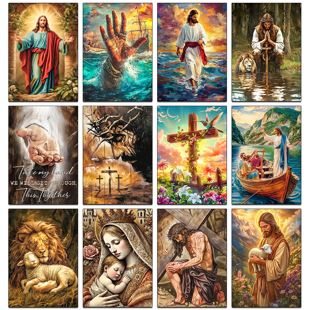 5d kit de pintura diamante jesus redenção tema completo redondo/quadrado arte diamante diy parede religiosa decoração casa feriado presente perfeito
