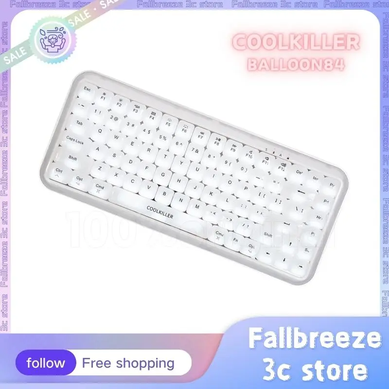 

Coolkiller Balloon84 Mechanical Keyboard Low Profile Wireless 3 Mode Transparent Rgb Matte Hot Swap Office Keyboard For Ipad Mac