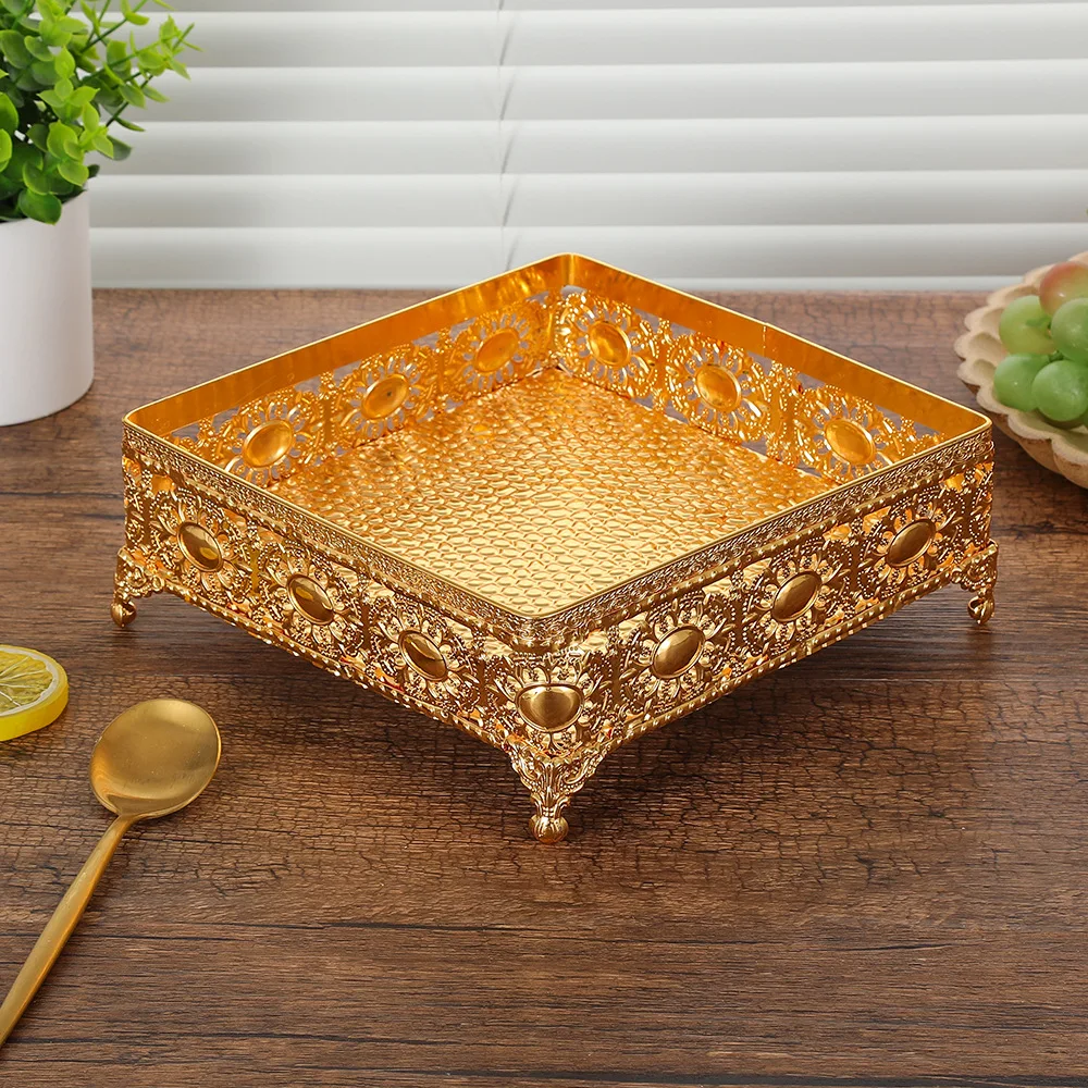 Living room household fruit plate creative modern metal fruit plate multi-functional coffee table desktop snack storage
