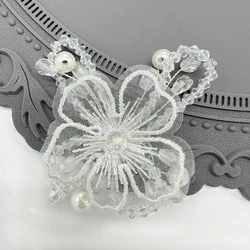 Fashionable three-dimensional copper wire beaded brooch jewelry wedding hairpin headdress decoration DIY accessories