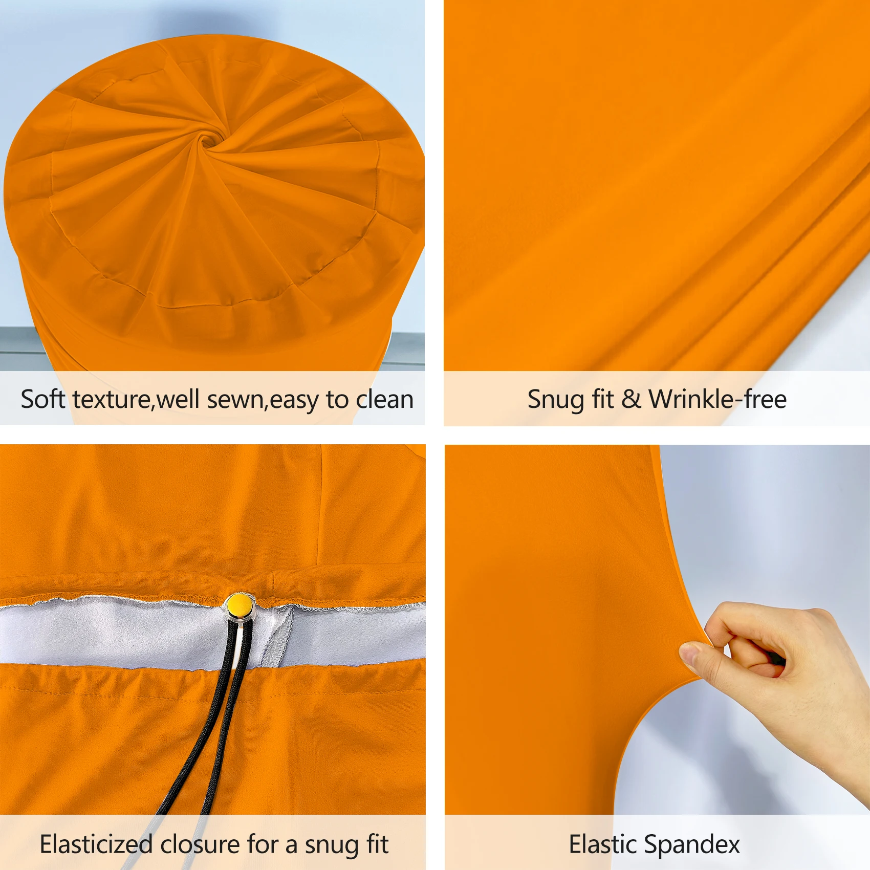 Spandex Cylinder Pedestal Covers Orange Set of 5 Cylinder Plinth Stand Cover for Wedding Props Birthday Party Event Decor