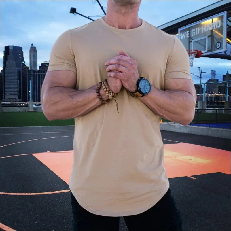 Muscle Fitness T-shirt Summer Men's T-shirts Workout short sleeve Tees Running cotton t-shirts Men Gym Sport Training Tops image 3