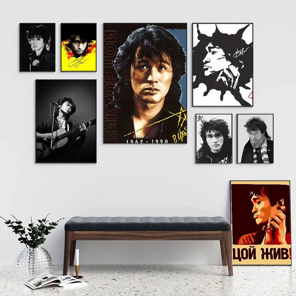 

Retro Viktor Tsoi Anime Posters Sticky Fancy Wall Sticker for Living Room Bar Decoration Room Wall Decor