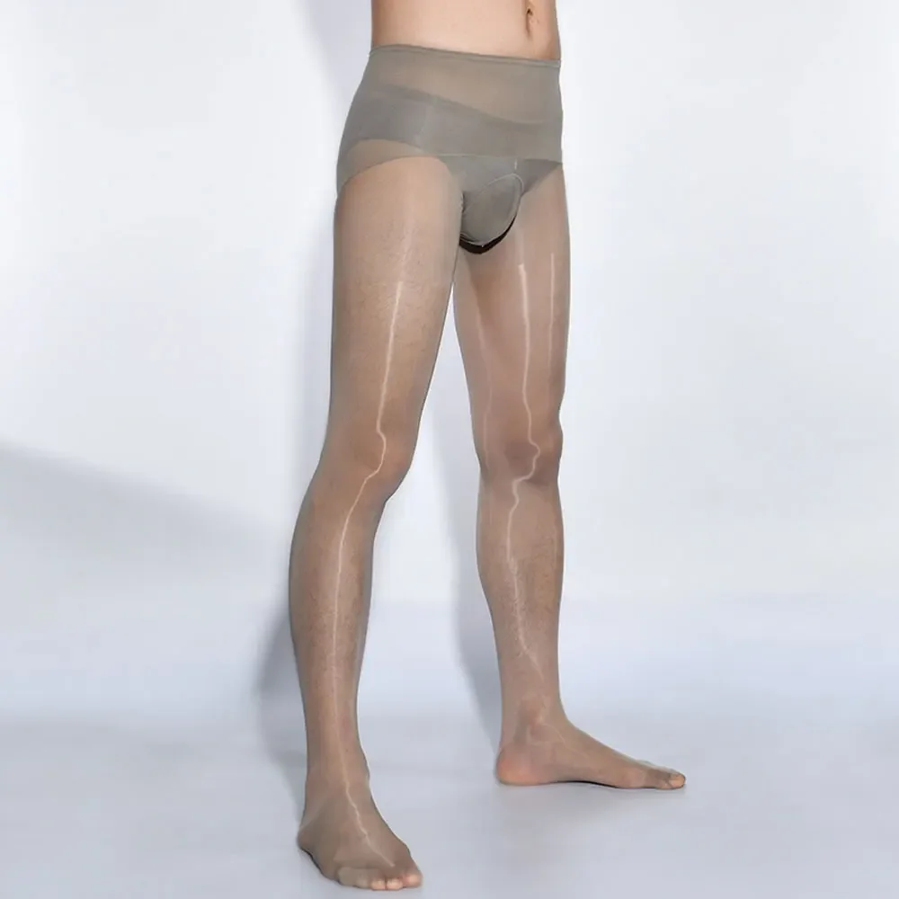 

360-градусный бесследный блестящий комплект мужских колготок JJ, 5D бесшовный чехол для члена, экзотические колготки, высокоэластичные прозрачные сексуальные колготки