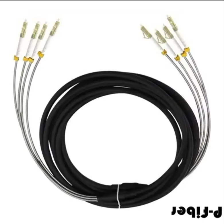 outdoor patchcord 200m 2/4 cores 7.0mm 2C 4C OM1 OM2 CPRI LC SC FC DVI waterproof FTTH jumper optical fiber armored cable 2 core