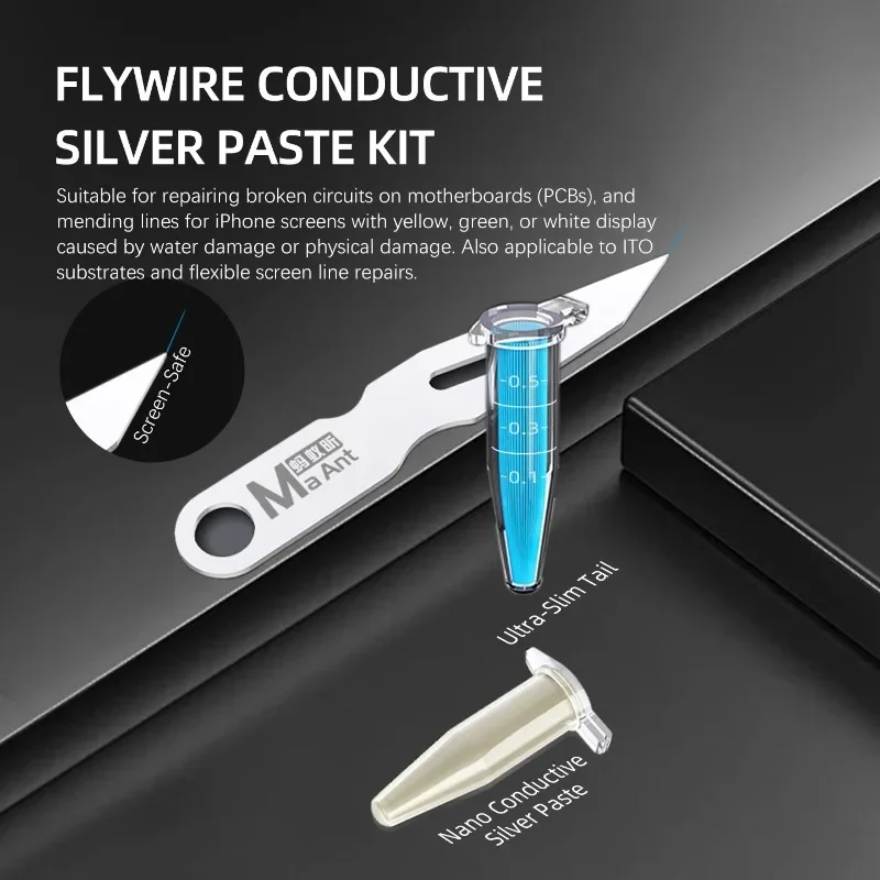 MAANT M100 Conductive Nano Silver Paste Set  for Phone Screen Jump Wire Repair High Conductivity Strong Adhesion image 4