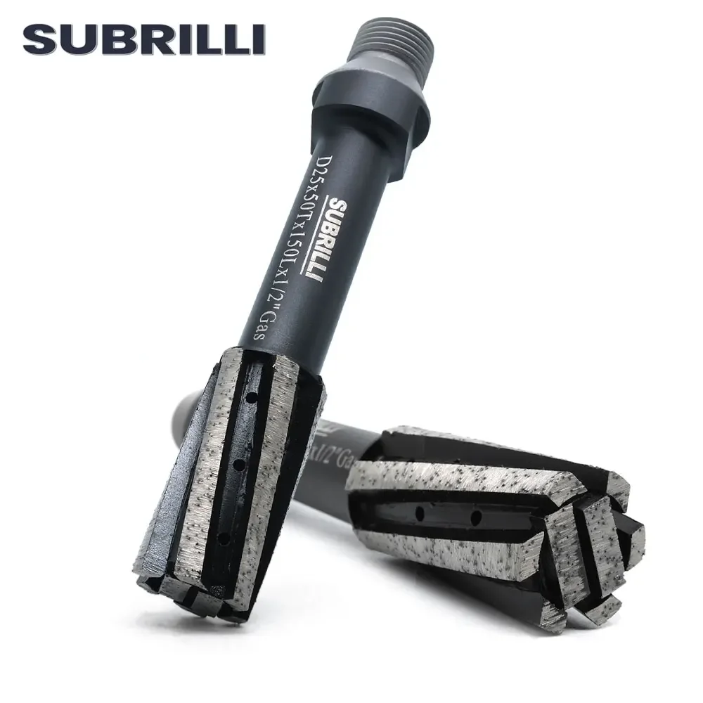 Subrilli Fresa de Furo de Roda de Tambor de Diamante de Tolerância Zero para Pedras e Concreto D25 D30 T50 L153 mm