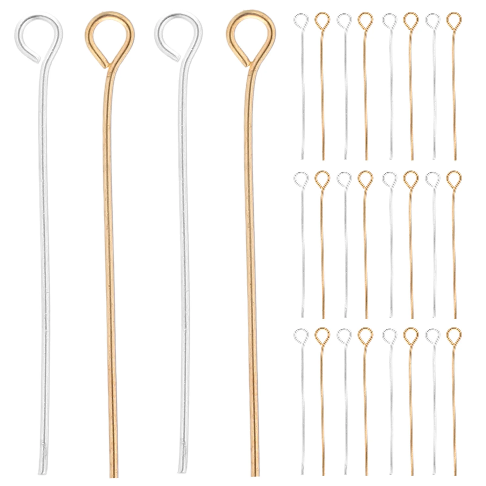 

1200Pcs Jewelry Making Eye Pins Metal End for DIY Crafts Bracelets Necklaces Earrings Handmade Supplies Eye Pins