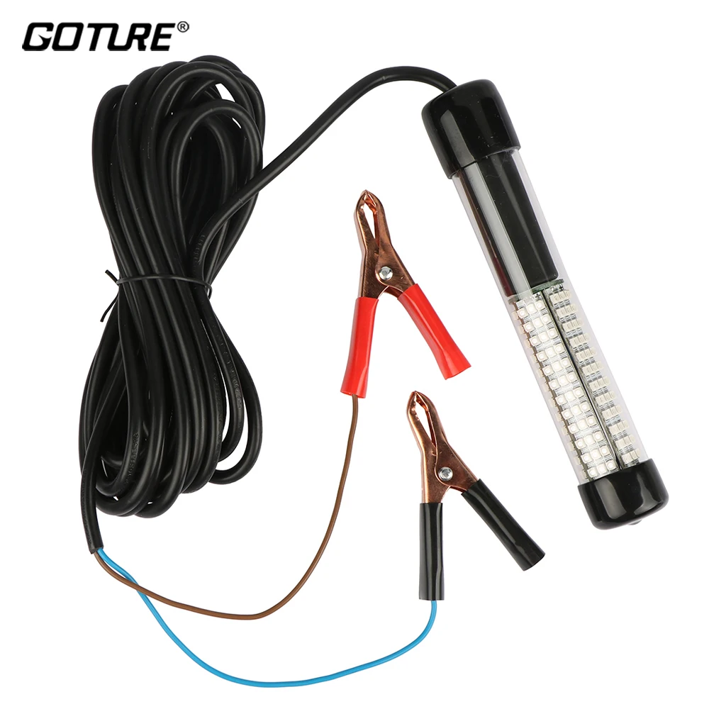 

Goture Submersible Fishing Light 12V 10.8w 180 LED with 5m/12m Cord White Blue Green