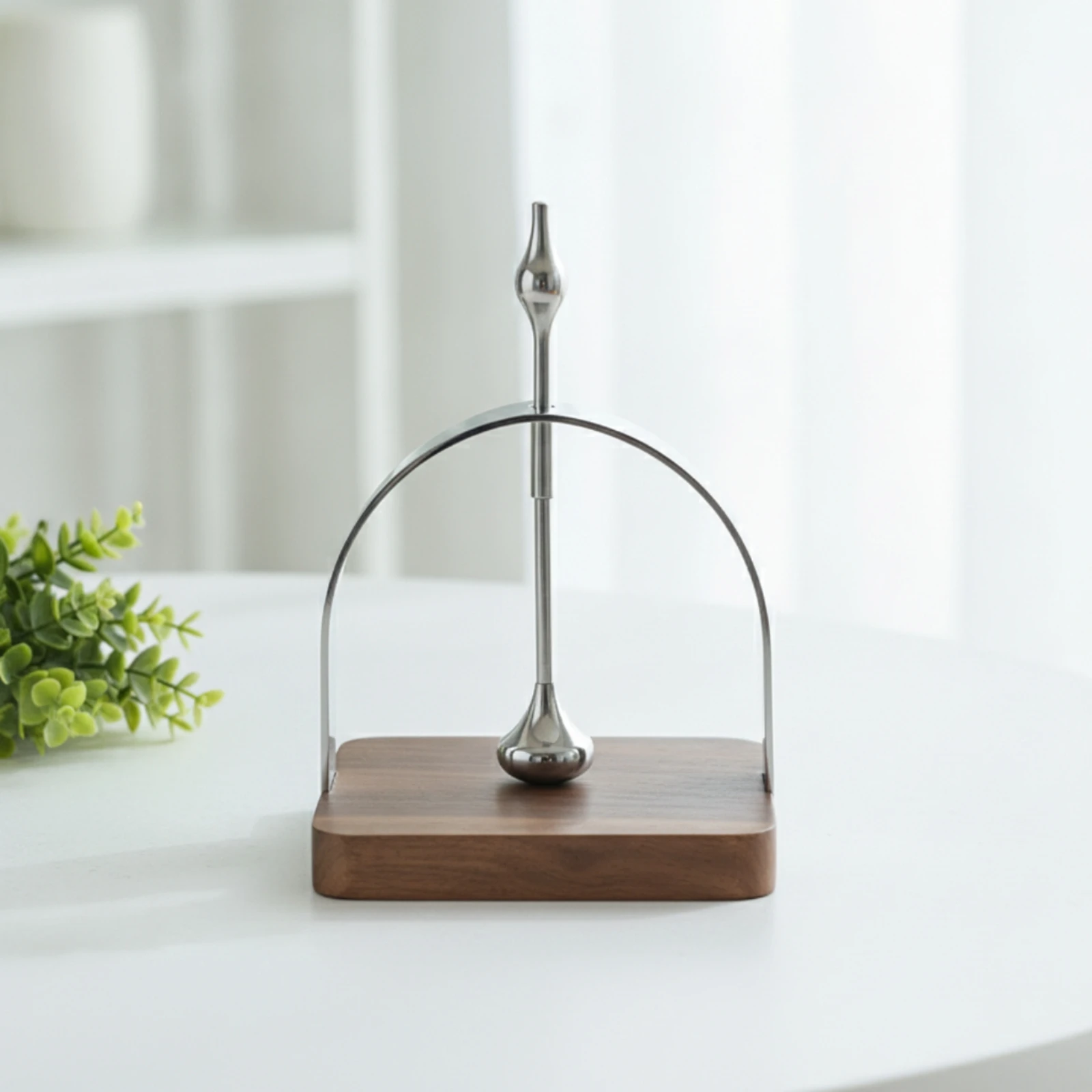 Tissue Rack with Wood Base Minimalist Tabletop Tissue Holder Contemporary Metal for Countertop, Desk