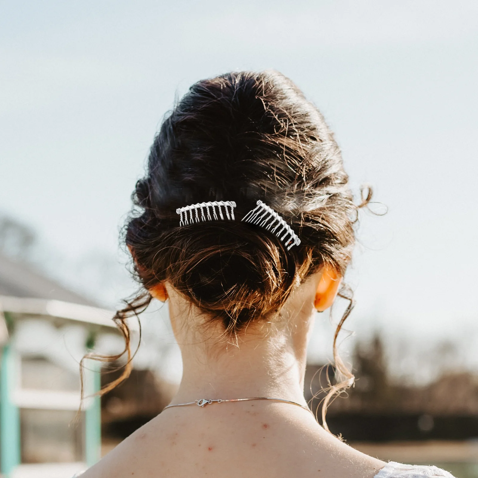 

50pcs Bridal Hair Accessories: 10 Teeth Metal Wedding Hair Comb Crown Design Twist Wire Veil Clip For Bride Wedding Party