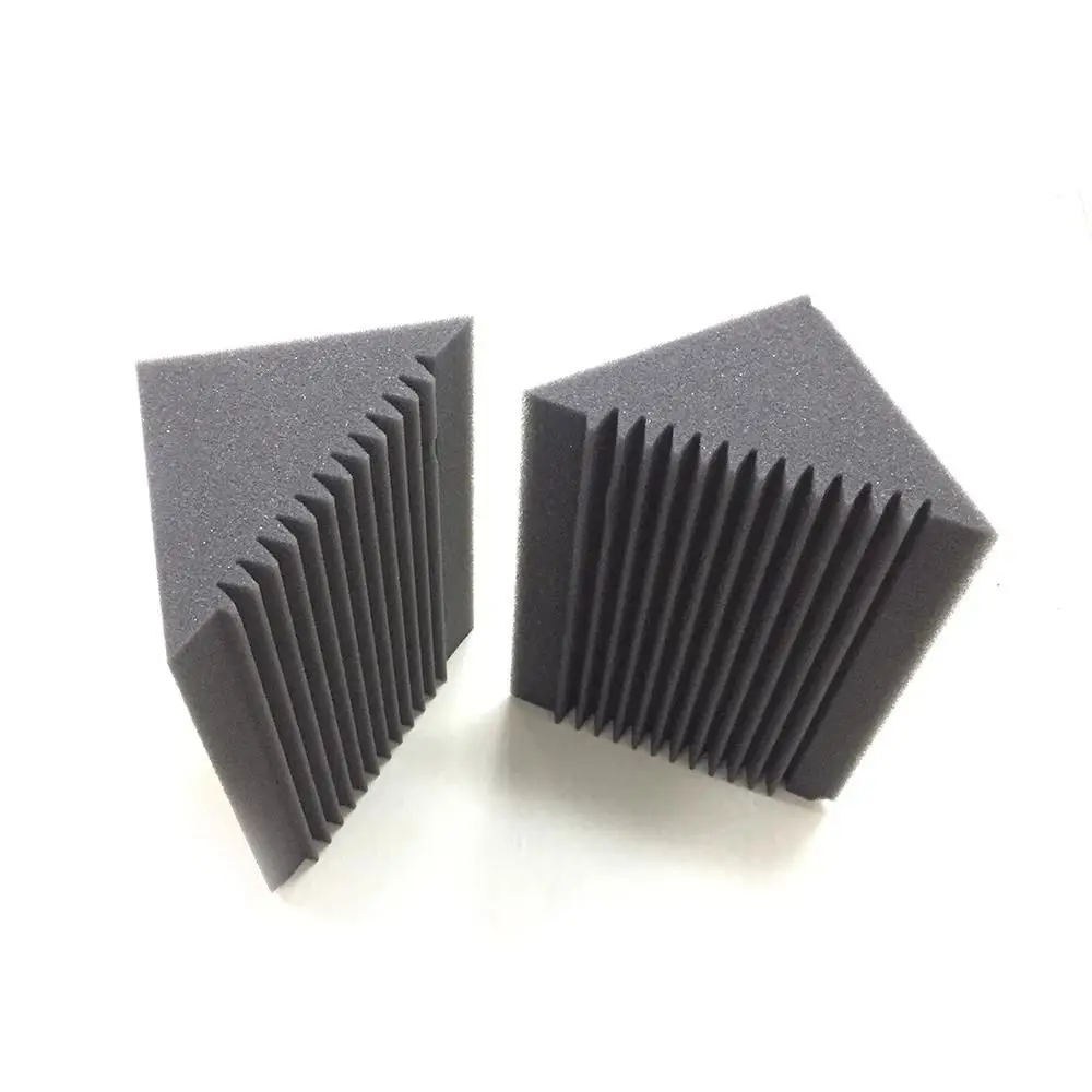 6 PCS Acoustic Foam Charcoal/Black Bass Trap Sound Absorption Studio Soundproofing Corner Wall 12 x 12 x 24 cm