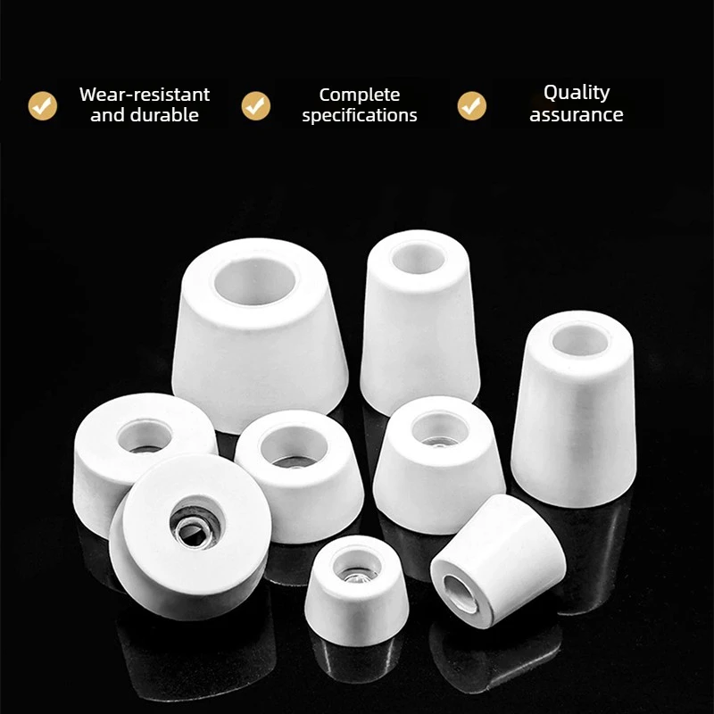4Pcs White Rubber Feet Pads Anti-Slip Vibration Dampening Cushions for Furniture & Machine Equipment 19-50mm Size 4-9 Holes
