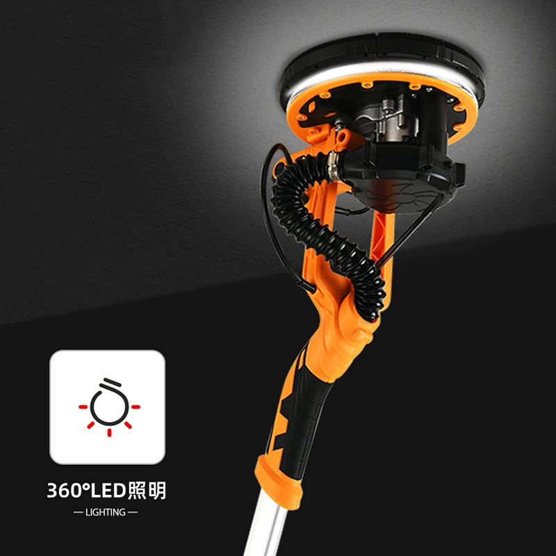 1280W 1680W 215MM Wall Sanding Machine long pole adjustable 1.2-3.2M Putty Polisher LED Light Adjustable Speeddjustable Speed