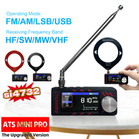 Upgraded Version SI4732 LSB USB AM FM Radio 0.5-108mhz Full Band DSP Radio Receiver 1.9in Screen HF SW MW VHF Radio with Antenna