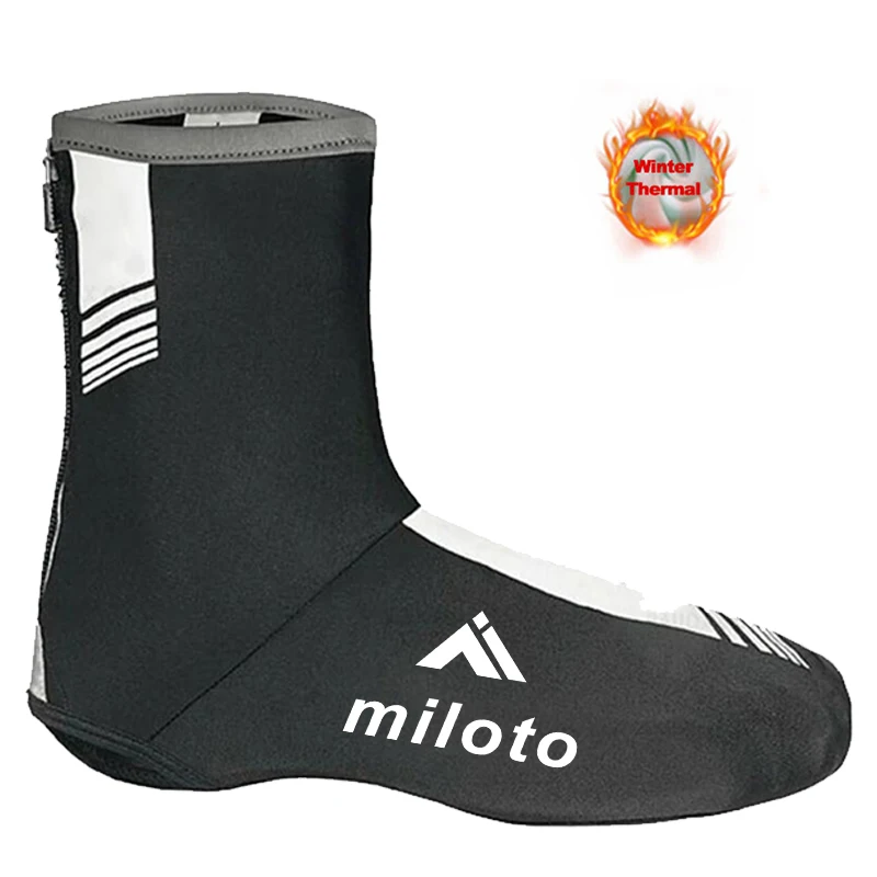 MILOTO-Thermal Fleece Cycling Shoe Cover for Men and Women, Bicycle Overshoes, MTB Bike Shoes Covers, Sport, Winter