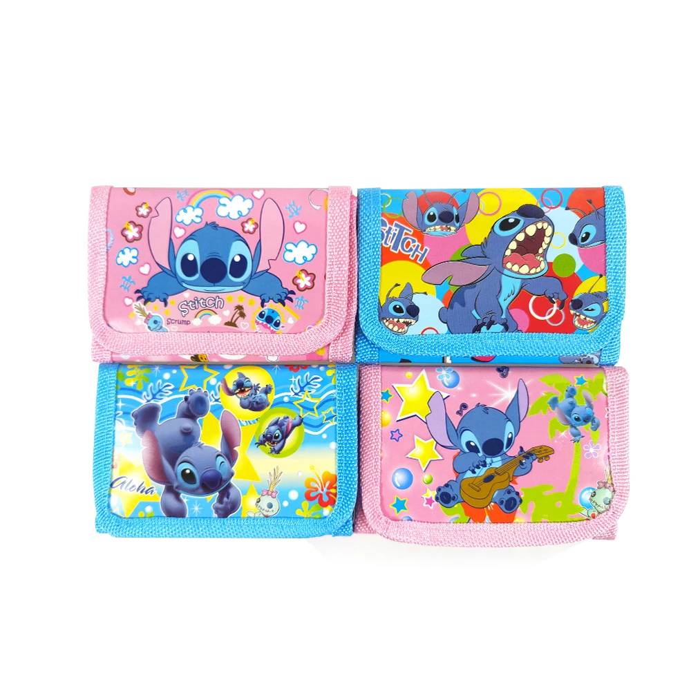 12pcs/lot Birthday Events Party Lilo Stitch Pink Blue Money Gifts Bags Decorations Kids Boys Girls Favors DIY Cute Purse