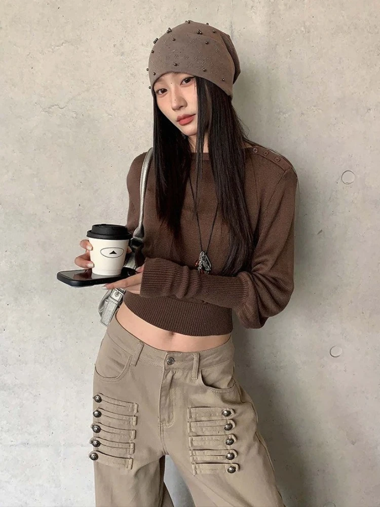 Spring Autumn Women's Knit Striped Pullover Crewneck Long Sleeve Tops Fashiona Elegant Sweater for Women Loose Casual Clothing