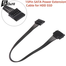 Cable de extensión de alimentación SATA de 15 pines macho a hembra, Cable de alimentación HDD SSD, Cable de alimentación SATA para PC de 30CM