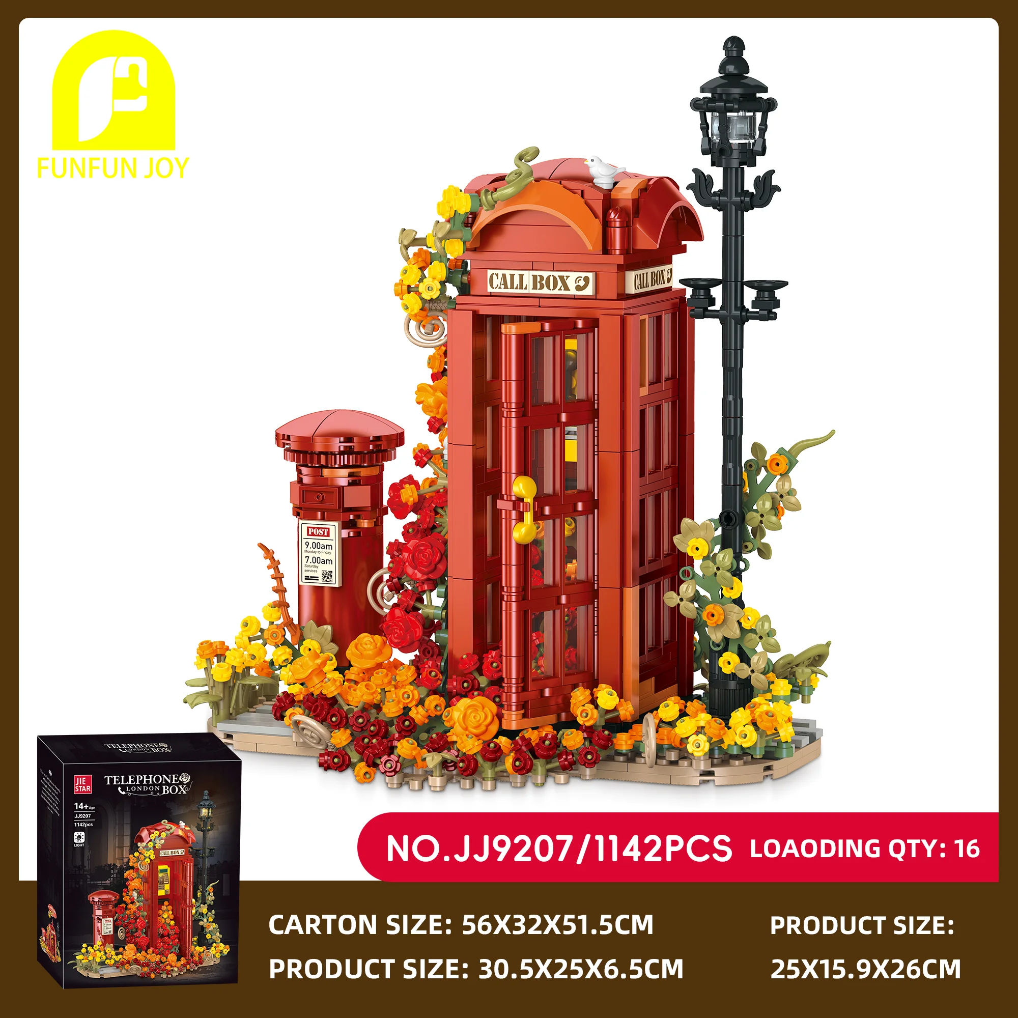 

MOC 1142PCS Retro British Telephone Booth Building Blocks Street View Series Toy Home Decoration Gift for Adults and Kids,