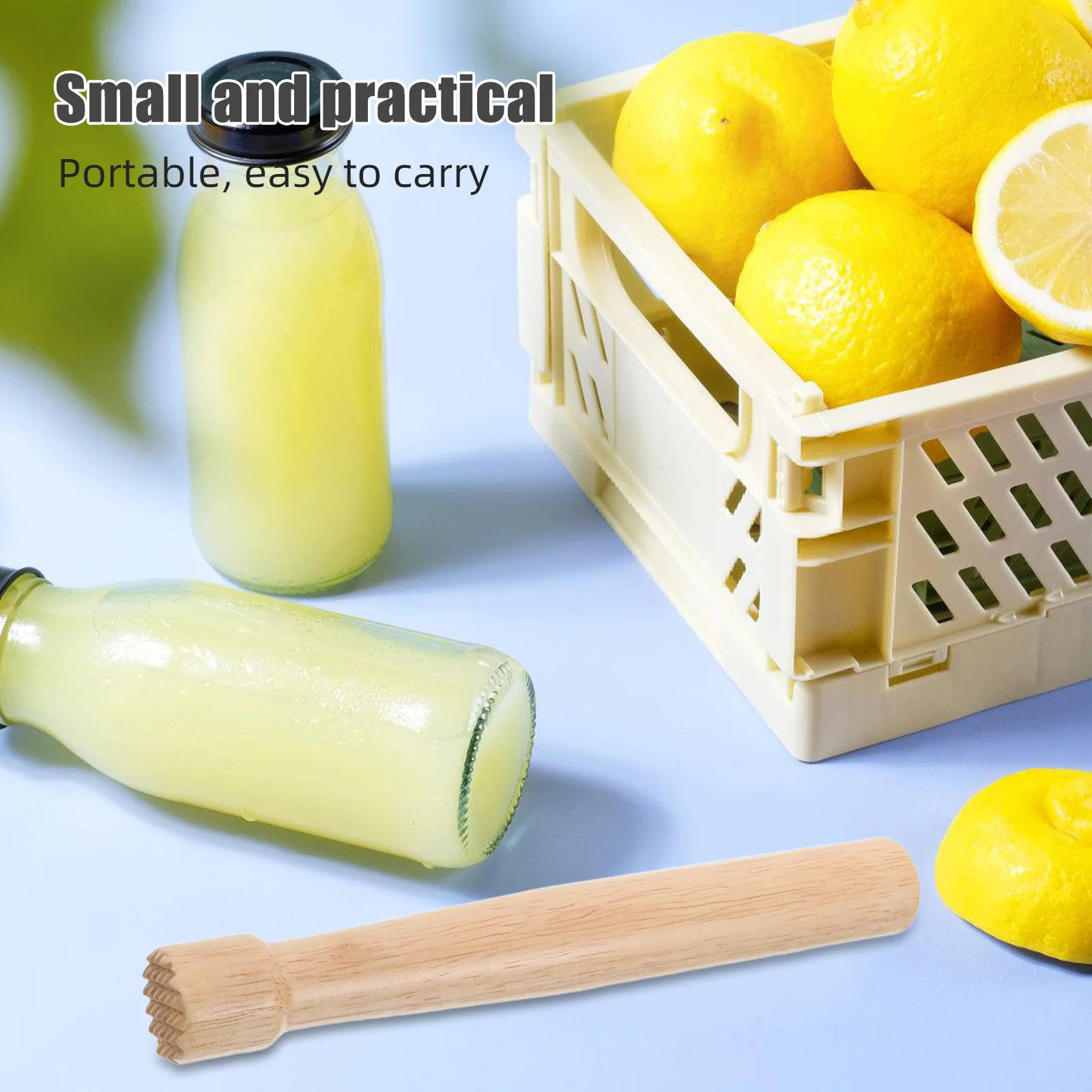 

1pcs Wooden Cocktail Muddler Solid Wood Drink Masher For Mojitos Non-Slip Bartender Tool - Manual Lemon Squeezer Fruit Press
