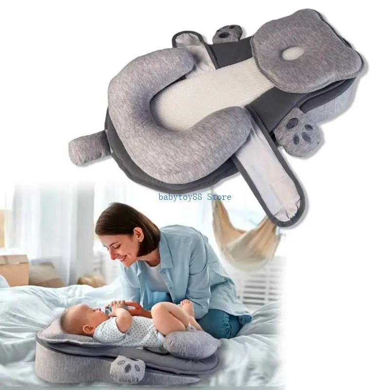 Y4UD Double Layer Baby Feeding Slope Pad Pillow Breathable Fabric U Footrest