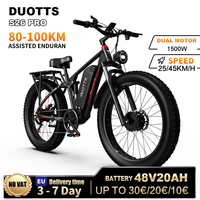 Electric Cycle DUOTTS S26 PRO e-Bike 1500W Dual Motor 48V20AH Battery MTB Snow Hydraulic Shock 26 * Fat fire Electric Bike