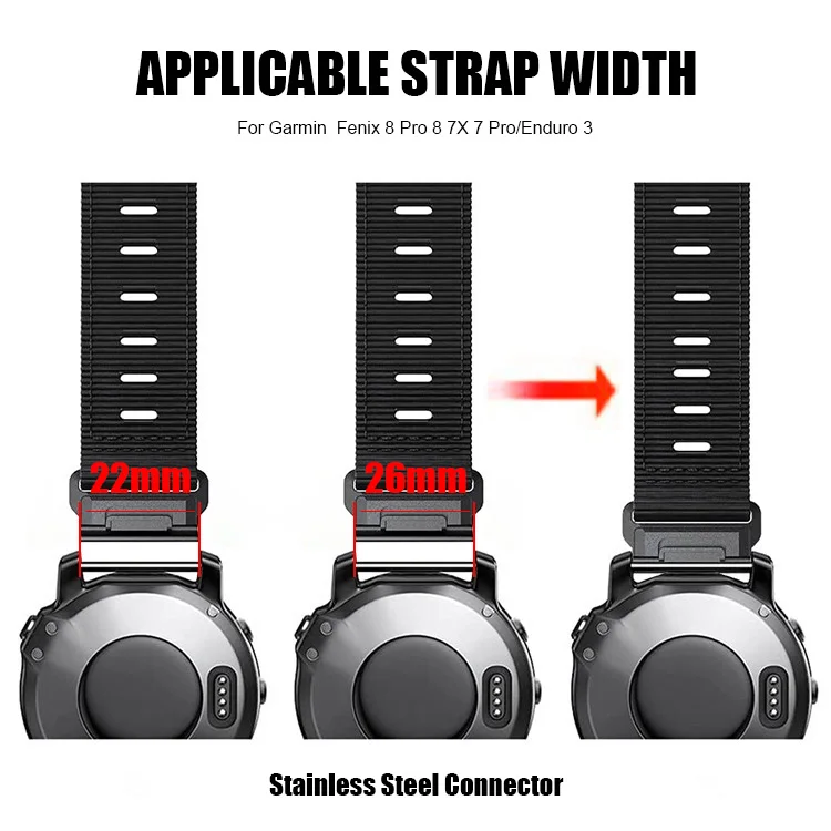 1 زوج QuickFit 26 مللي متر 22 مللي متر حزام ساعة اليد محول معدني الفولاذ المقاوم للصدأ ساعة موصل ل Garmin Fenix 8 Pro 8 7X 7Pro/Enduro 3 #4