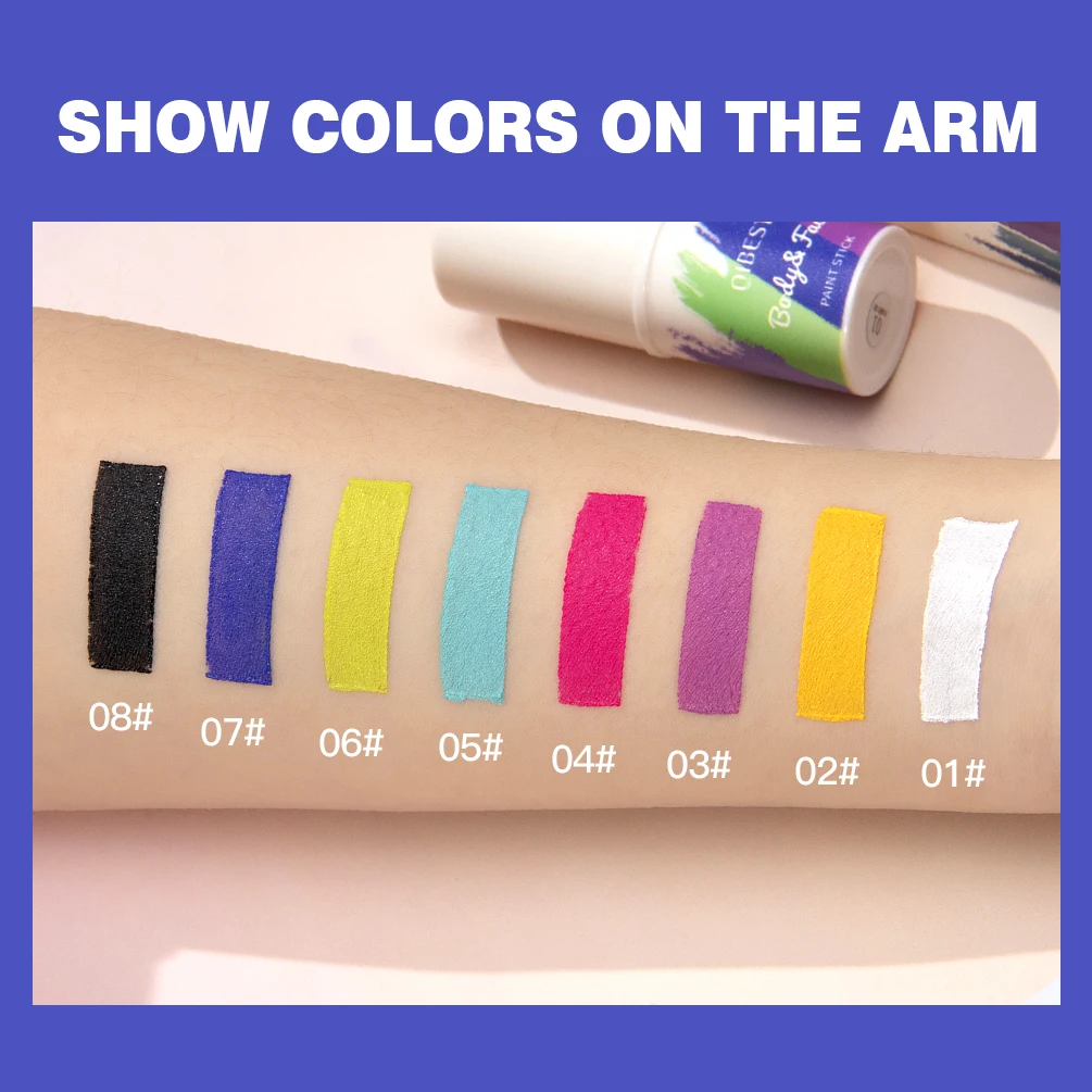 QIBEST Body Paint Stick Blendable Long-Lasting Colourful Eye Face Painting Sticks Pen Cosmetics Tool Eyeliner Eyeshadow Makeup