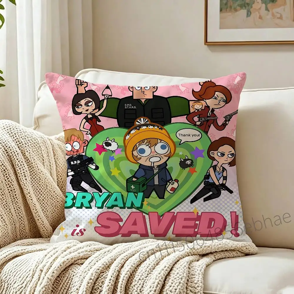 FOR Resident Evil Bryan Movie 2026 Pillow Cover Sofa cushion cover room Home dormitory decoration Warm Winter Cushion Cover 6