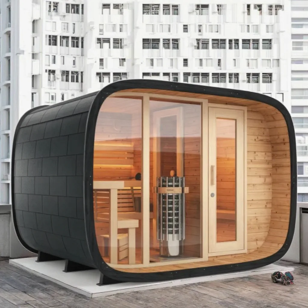 Manufacturers supply 6 person wood stove steam sauna outdoor traditional sauna  glass window hot selling products