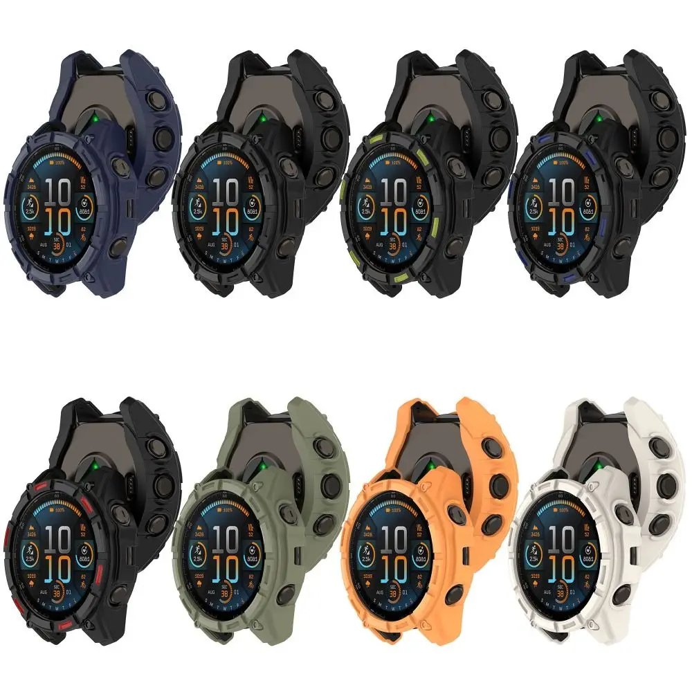 Soft TPU Protective Case Bumper Smart Watch Edge Shell Frame Accessories Screen Protector for Garmin Enduro 3